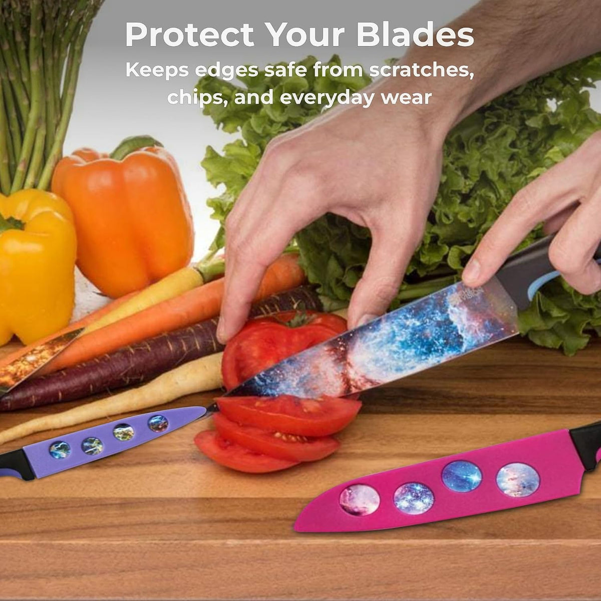 CHEF'S VISION Landscape BladeKeepers, 6 Color-Matched Knife Blade Covers