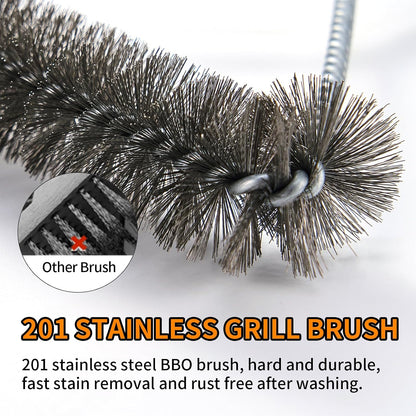 Grill Brush,BBQ Cleaner Accessories, Safe Wire Bristles Barbecue Cleaning Brush for Outdoor BBQ Grill, Gas & Charcoal Grilling Grates