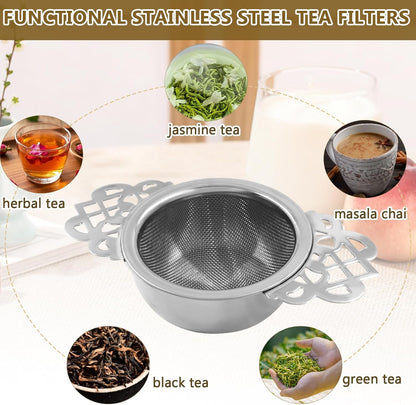 Fine Mesh Tea Strainers, Silver Loose Leaf Tea Filter