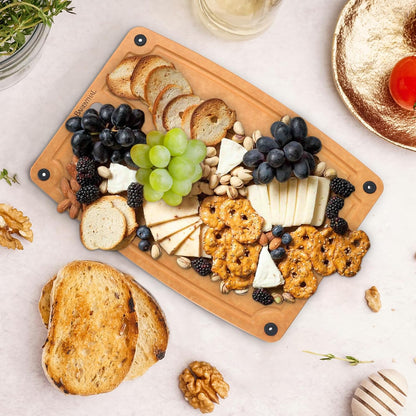 Cutting Boards for Kitchen Dishwasher Safe Eco-Friendly Composite Cutting Board Set of 2, Reversible Chopping Board with Handles & Juice Grooves, Small & Large Cutting Board for Countertop