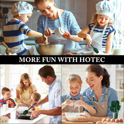 HOTEC Heat Resistant 600℉ Food Grade Silicone Rubber Spatula Set for Baking, Cooking, and Mixing Non Stick Dishwasher Safe BPA-Free Multicolor Set of 5