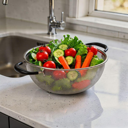 Restaurantware 6 qt Stainless Steel Over The Sink Colander