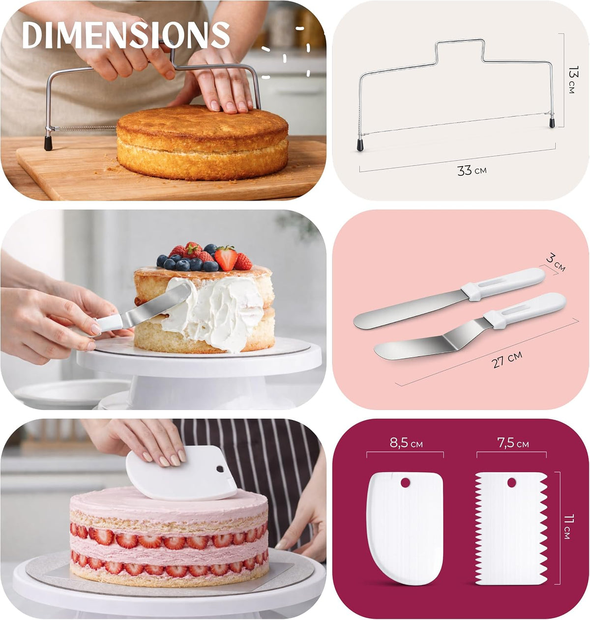 Premium Reusable Piping Bags and Tips Set - Cotton Pastry Bag 16" with 8 Large Icing Tips for Cake Decorating - Large Piping Tips Set - Dishwasher Safe