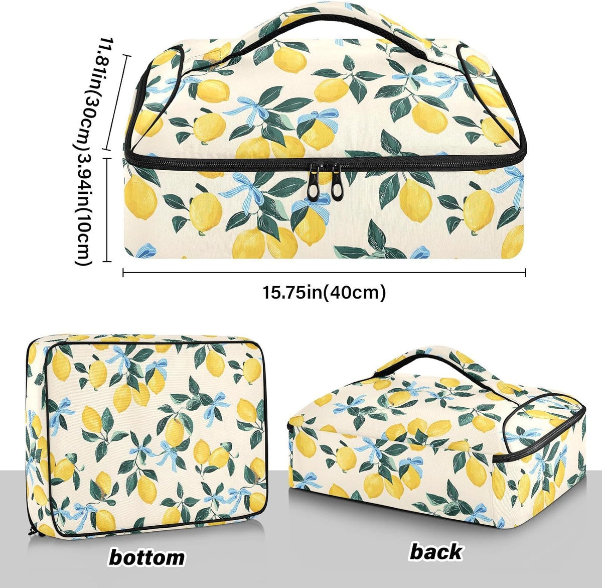 Casserole Carrier Insulated Floral Pink Flower Dish 9x13 with Lid Party Travel Warmer Bag for Hot or Cold Food Lasagna Pizza Holder Tote - Colors B