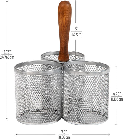 Mind Reader Utensil Holder, Silverware Organizer, Caddy, Cutlery Holder, Kitchen, Metal Mesh, 7.5"L x 7.5"W x 9.75"H, Black