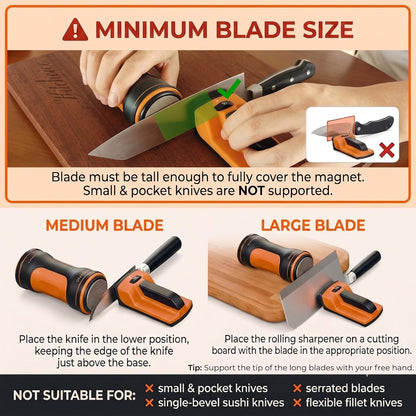 Orange Ninja Electric Rolling Knife Sharpener for Kitchen & Chef Knives