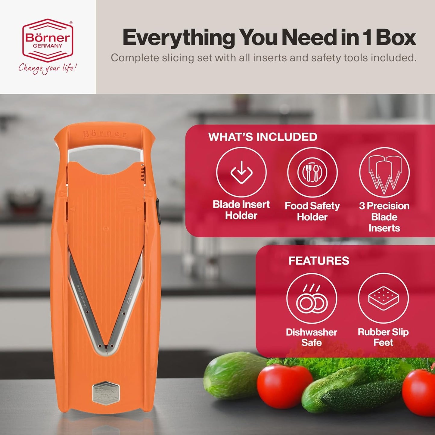 Swissmar Borner V Power Mandoline, V-7000, Red