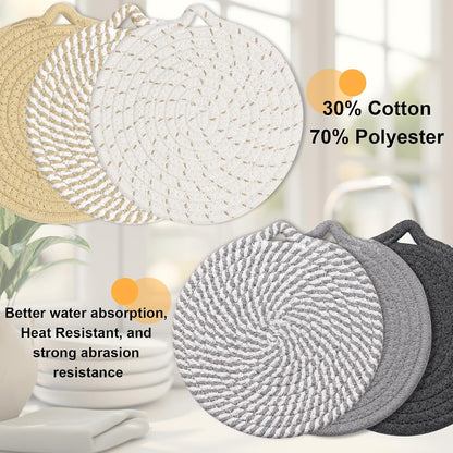 7" Trivets for Hot Dishes, 6 Pack Trivets for Hot Pots and Pans