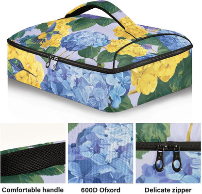 Casserole Carriers for Hot or Cold Food Reusable Casserole Dish Carrier Insulated Thermal Large Capacity Durable Perfect for Party Camping Family Gatherings Yellow Fish - Colors B