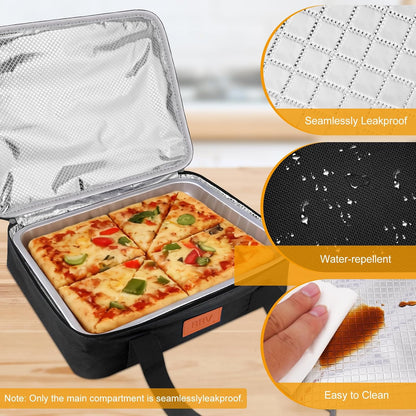 BBV Insulated Casserole Carrier for Hot or Cold Food, Food Warmer Bag Fits 9"x13" Baking Dish, Durable Nylon Leak Proof Food Containers for Travel, Potluck, Parties, Picnic, Cookouts (Beige)