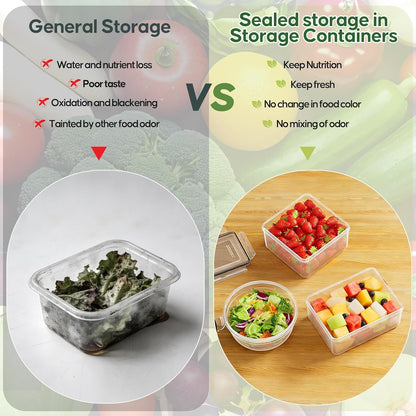52 PCS Food Storage Containers with Lids Airtight (26 Lids & 26 Containers)- Reusable Plastic Leakproof Meal-Prep Container for Kitchen Storage Organization Microwave/Dishwasher Safe with Labels & Pen