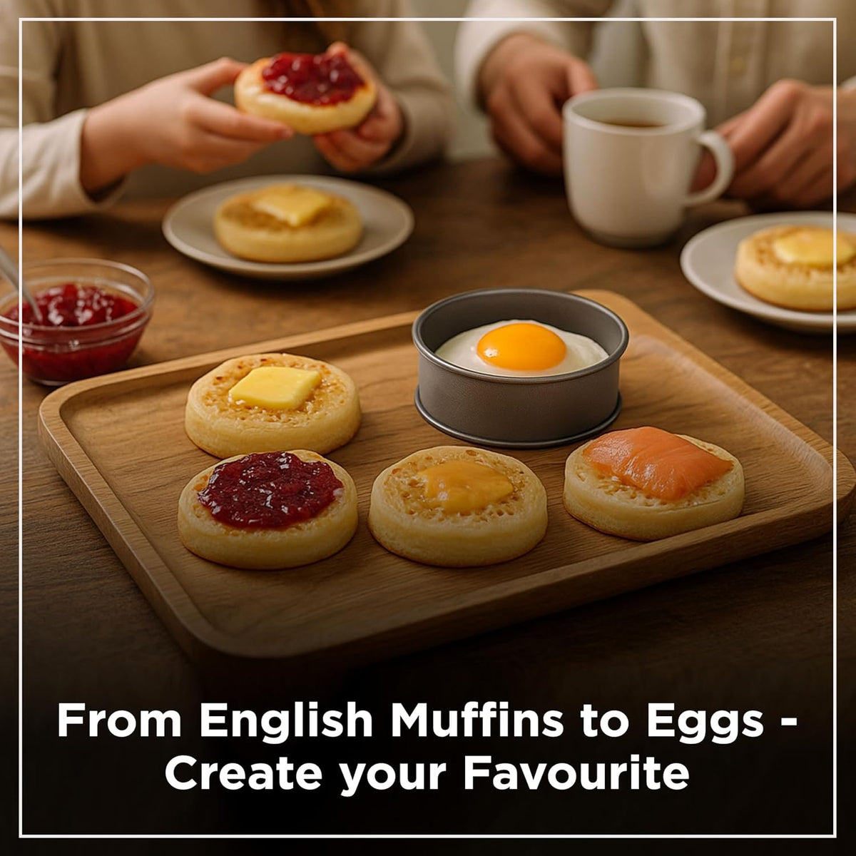 Wrenbury Crumpet Rings Nonstick 3.5 inch - English Muffin Rings - Food Ring Molds for Cooking – Metal Baking Egg Ring Set - Made in England