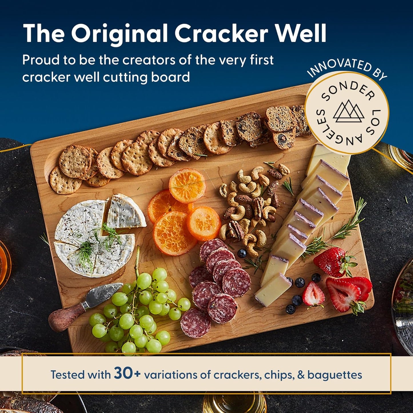 Sonder Los Angeles Doheny Wood Cutting Board Set | Acacia Edge Grain Cutting Board for Kitchen with Juice Groove | Perfect for Compact Daily Use | Gift Box Included | 14x10x1 in & 12x8x1 in
