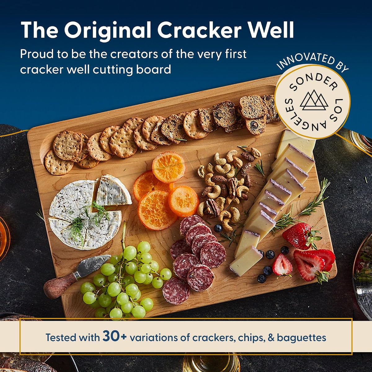 Sonder Los Angeles Doheny Wood Cutting Board Set | Acacia Edge Grain Cutting Board for Kitchen with Juice Groove | Perfect for Compact Daily Use | Gift Box Included | 14x10x1 in & 12x8x1 in