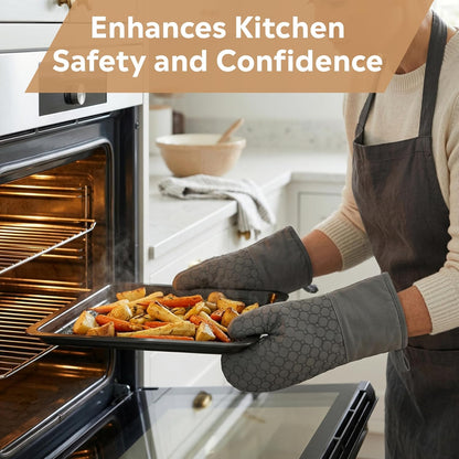 Silicone Oven Mitts and Pot Holders Sets 6 Piece for Kitchen