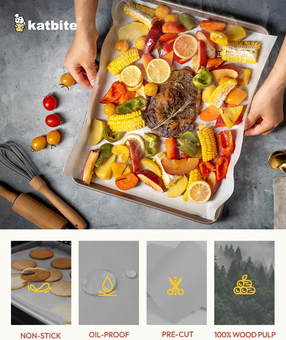 Katbite Hamburger Patty Paper 1000Pcs, 5.5"x5.5" Non Stick Parchment Paper Squares Sheets for Patty Seperate, Burger Press, Ground Beef, Freezing or Candy Wrappers, Use for Oven, Microwave or Freezer