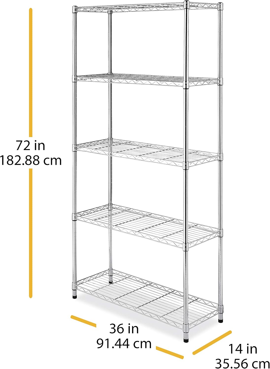 Whitmor 2-Wire Shelving Unit, Metal Storage Shelves, Stacking Shelf with Basket, Easy Assembly Home Organizer for Pantry, Kitchen, Garage, Plant