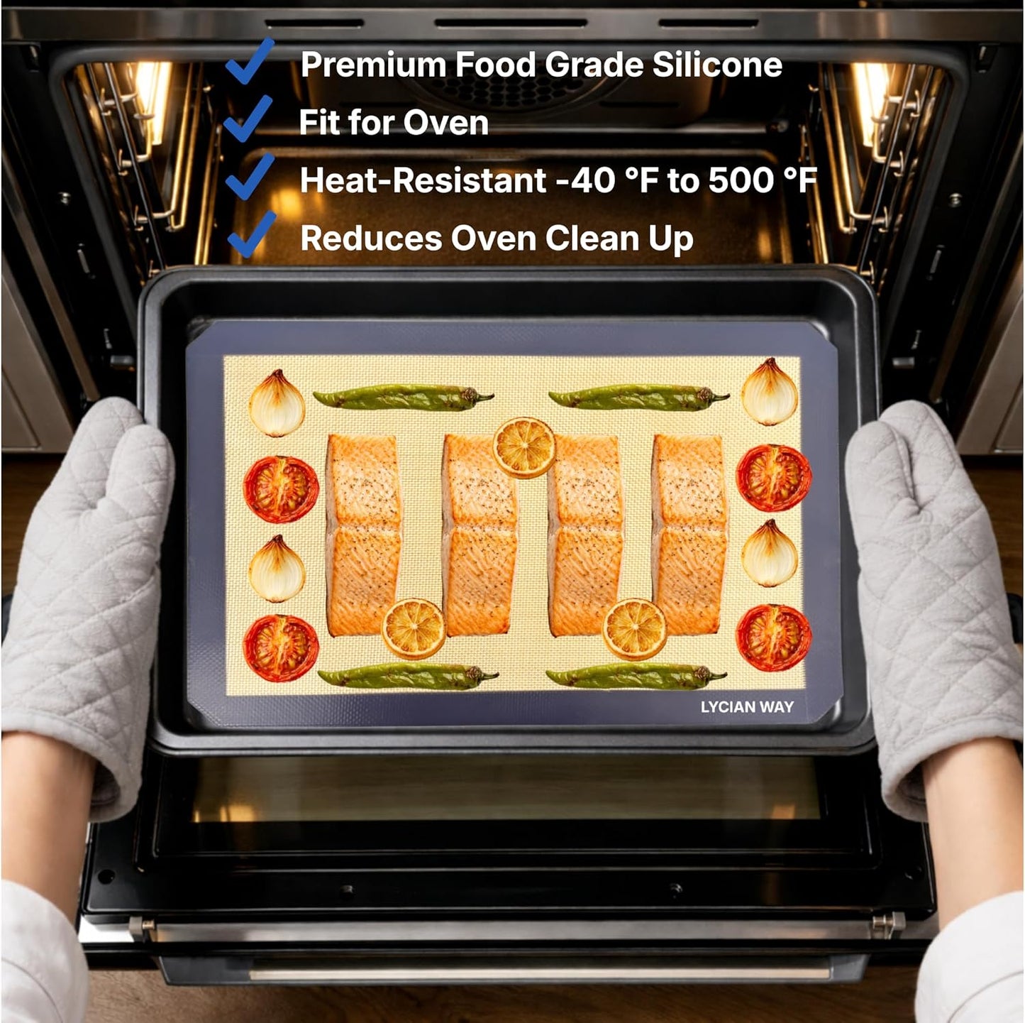 Silicone Pastry Mat with Measurements, 28 x 20 Inch Extra Thick Non-Slip Nonstick XL Baking Mat for Dough Rolling, Kneading, Fondant and Pie, Red