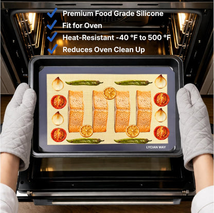Silicone Pastry Mat with Measurements, 28 x 20 Inch Extra Thick Non-Slip Nonstick XL Baking Mat for Dough Rolling, Kneading, Fondant and Pie, Red