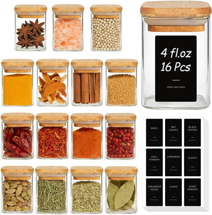 ComSaf 2Pcs Large Glass Storage Containers with Lids 4Qt, 1 Gallon Wide Mouth Flour Sugar Storage Containers, Large Capacity and Sealed for Rice, Cereal, Oat, Easy Clean and Scoop, Pantry Organization