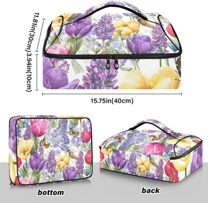Casserole Carriers for Hot or Cold Food Reusable Casserole Dish Carrier Insulated Thermal Large Capacity Durable Perfect for Party Camping Family Gatherings Yellow Fish - Colors B