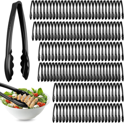 Plastic Tongs, 9 Inch Disposable Serving Tongs,Black