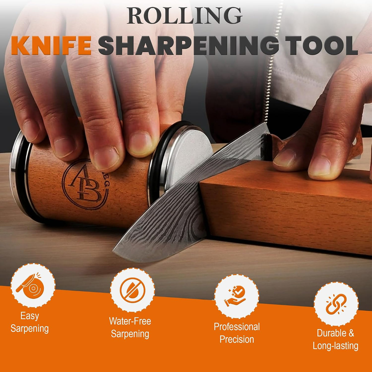 Rolling Knife Sharpener ALBEG with Magnetic Holder and Diamond Discs
