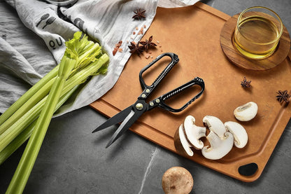 Kitchen Scissors - Heavy Duty Utility Come Apart Kitchen Shears for Chicken, Meat, Food, Vegetables - 9.25 Inch Long Black & Red