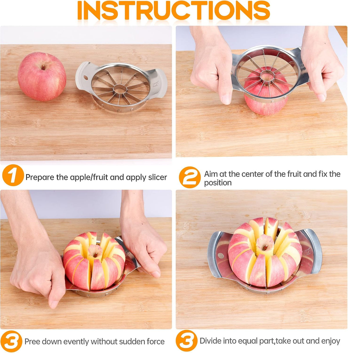 Supercenter Apple Cutter, Apple Corer and Slicer - 4.72 Inch Apple Slicer