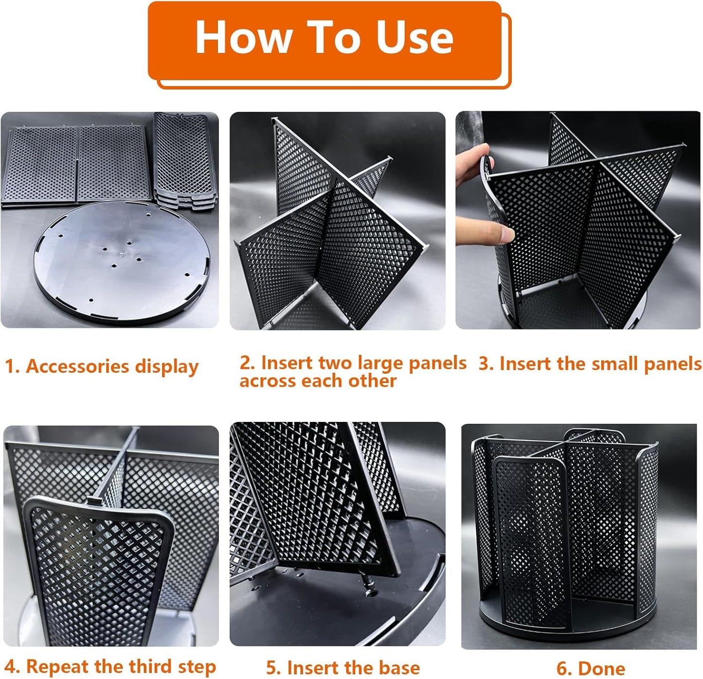 Paper Cup and Lid Holder, Rotatable Coffee Cup Dispenser fit 5-16oz Disposable Cups Organizer, Plastic Cup Storage Rack for Countertop, Coffee Shop, Station, Bar, Office,Kitchen, Black