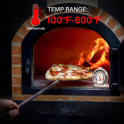 Oven Thermometer 50-300°C/100-600°F Stainless Steel Oven Thermometers with Large Dial, Oven Temperature Gauge for BBQ Cooking Baking Grill Smoker