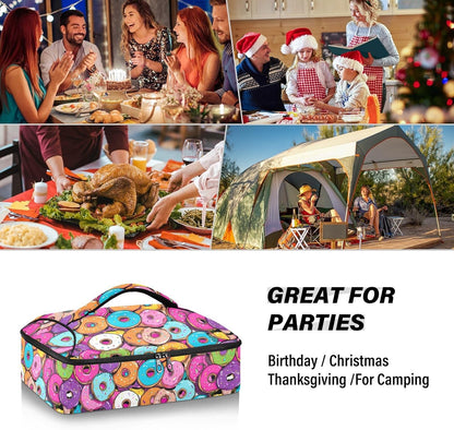 Casserole Carriers for Hot or Cold Food Reusable Casserole Dish Carrier Insulated Thermal Large Capacity Durable Perfect for Party Camping Family Gatherings Yellow Fish - Colors A