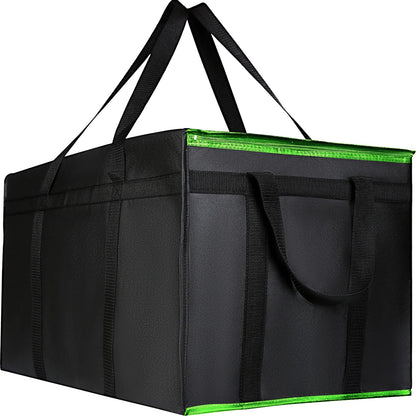 musbus 2-Pack, XL-Large Insulated Grocery Shopping Bags, Black, Reusable Bag,Thermal Zipper,Collapsible,Tote,Cooler,Food Transport hot and Cold,Camping