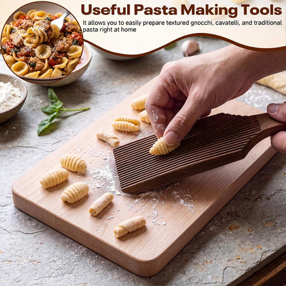 2 Pcs 9.4" Wood Gnocchi Board, Butter Paddle with Hanging Loop