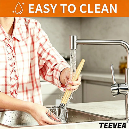 TEEVEA Danish Dough Whisk, Stainless Steel for Sourdough Bread