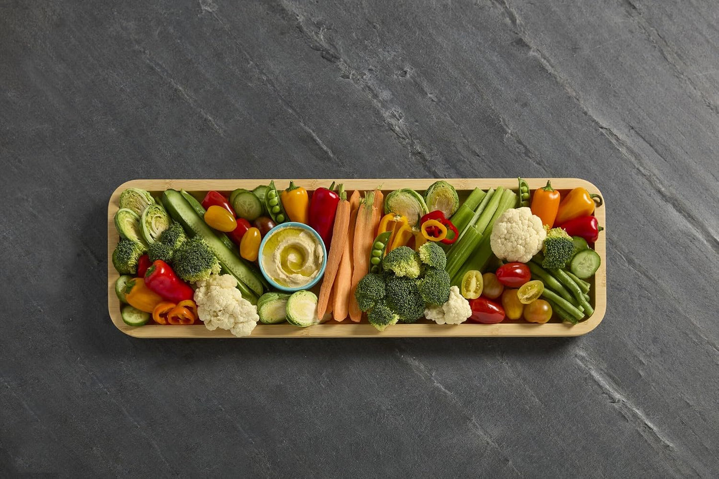 Farberware Build-A-Board Bamboo Cutting Board with Single Storage Compartment, Clear Locking Lid, Black Handles, Perfect for Charcuterie & Snacks