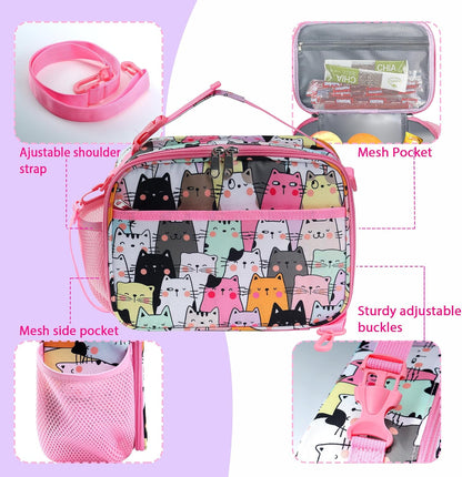 RLGPBON Kids Lunch Bag,Insulated Lunch Box for Girls,Lunch Bag Toddler Teen,School Daycare Cute Travel bags