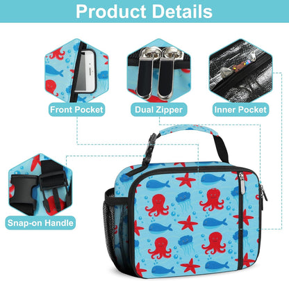 esouler Lunch Box Kids Insulated Lunch Bag for Boys & Girls Durable Children Lunchbox for School with Water Bottle Holder-Black