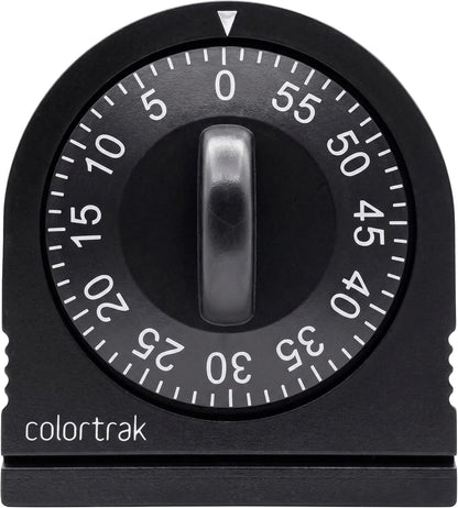 Colortrak 60 Minute Wind Up Timer, No Batteries Required, Black