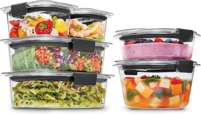 Rubbermaid Brilliance BPA Free 44-Piece Food Storage Containers Set Airtight Leak-Proof with Lids for Meal Prep Lunch and Leftovers