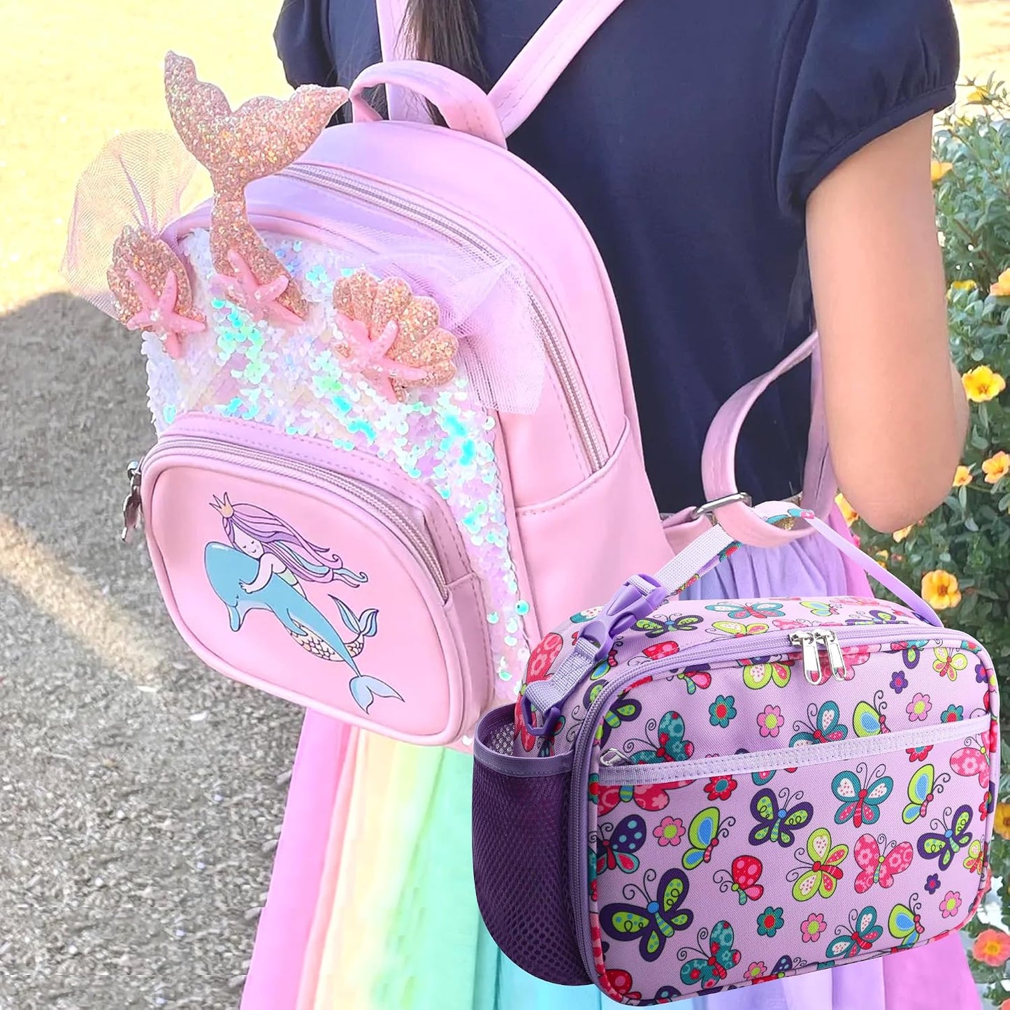 RLGPBON Kids Lunch Bag,Insulated Lunch Box for Girls,Lunch Bag Toddler Teen,School Daycare Cute Travel bags