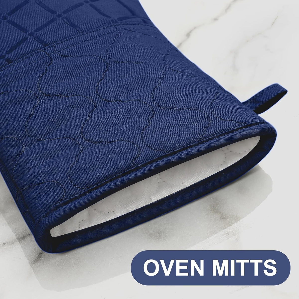 Oven Mitts Kitchen Towels and Dishcloths Pot Holders Sets, Oven Gloves Kitchen Dish Towels 500 Degree Heat Resistant Potholders with Non-Slip Silicone Surface for Cooking, Grilling, Baking-Gray