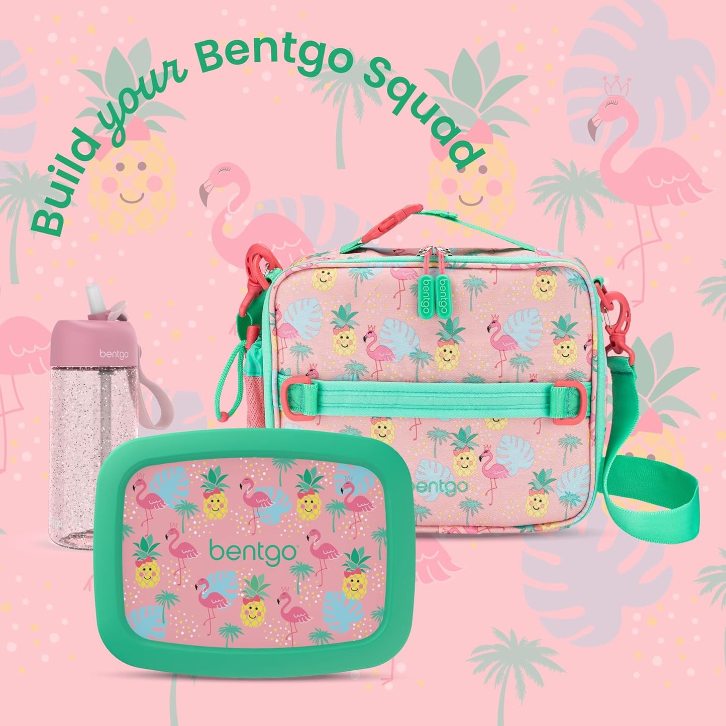 Bentgo Kids Lunch Bag - Durable, Double-Insulated Lunch Bag for Kids 3+; Holds Lunch Box, Water Bottle, & Snacks; Easy-Clean Water-Resistant Fabric & Multiple Zippered Pockets (Mermaid)
