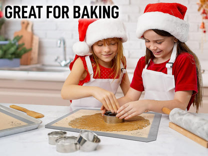 Zulay Kitchen Silicone Baking Mat – 16.5"×11.6" BPA-Free Reusable Baking Sheet, Heat Resistant 480°F – Non-Slip Border, Perfect for Cookies, Bread, Pastries & Oven Use - (Dark Gray)