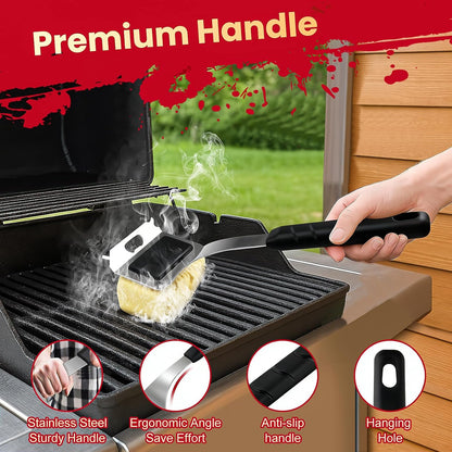 Grill Brush Bristle Free + 5 Replaceable Pads, Grill Cleaner for Outdoor Grill, Steam Grill Brush and Scraper for Cast Iron & Stainless Steel Grates, BBQ Grill Brush, Gift for Men Dad