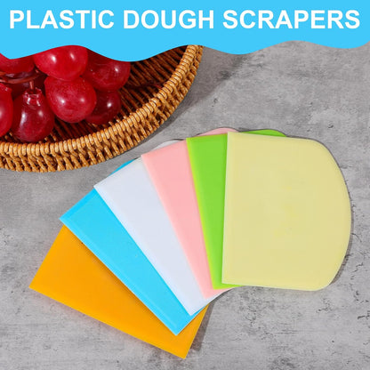 48 Pcs Flexible Plastic Dough Scraper Set