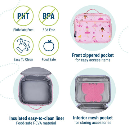 Wildkin Kids Insulated Lunch Box, Keeps Food Hot or Cold, BPA-Free with Mesh Pockets & Easy-Clean Lining – Ideal for School, Travel & Daycare – Holographic