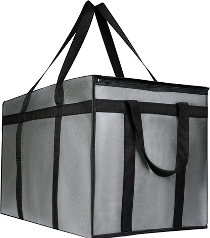 musbus Extra large XXXL Insulated Food Delivery Bag Cooler Bags Keep Food Warm Catering Therma Catering Bag for doordash 22x14x13 Cooler Bags Therma Shopper hot warming RED Pizza BLACK