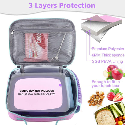RHCPFOVR Kids Lunch Bag - Insulated Lunch Box for Boys Girls,Washable Lunch Bag and Reusable Toddler Leak-proof Lunchbox for School and Daycare - Colors B