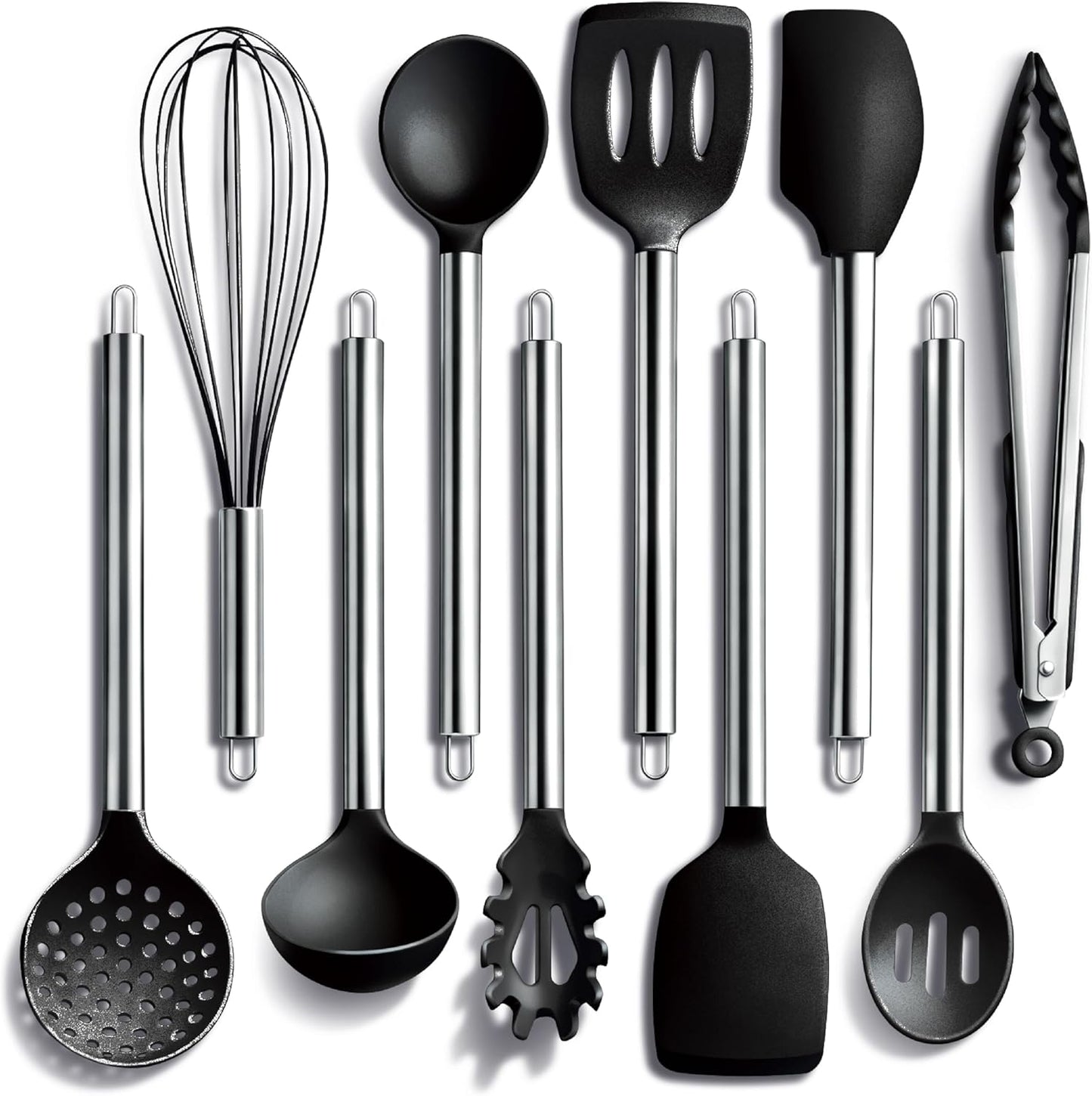 COOK WITH COLOR Silicone Cooking Utensils, Kitchen Utensil Set, Easy to Clean Silicone Kitchen Utensils, Cooking Utensils for Nonstick Cookware, Kitchen Gadgets Set, 38 Piece, Mint